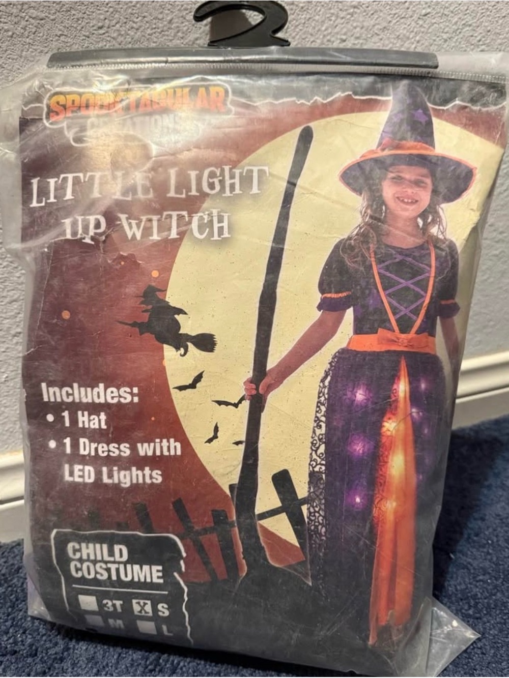 Little Light Up Witch Costume for Kids - Black & Orange